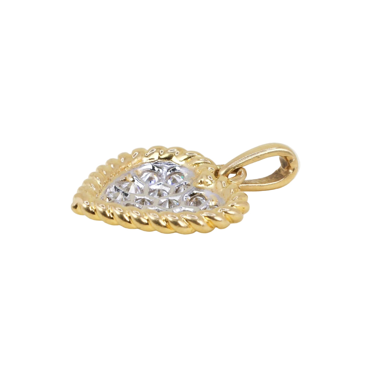 Pendentif en or jaune, platine et diamants