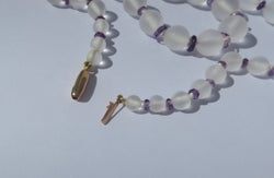 Collier Art Déco en cristal de roche et améthyste