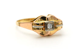 Bague Tank en or blanc, or jaune et diamants