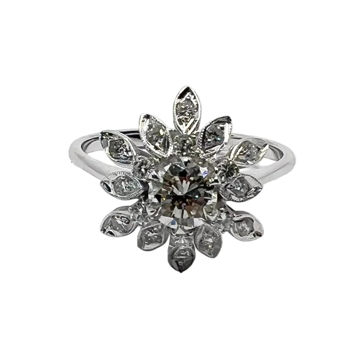 Bague Marguerite en or blanc et diamants