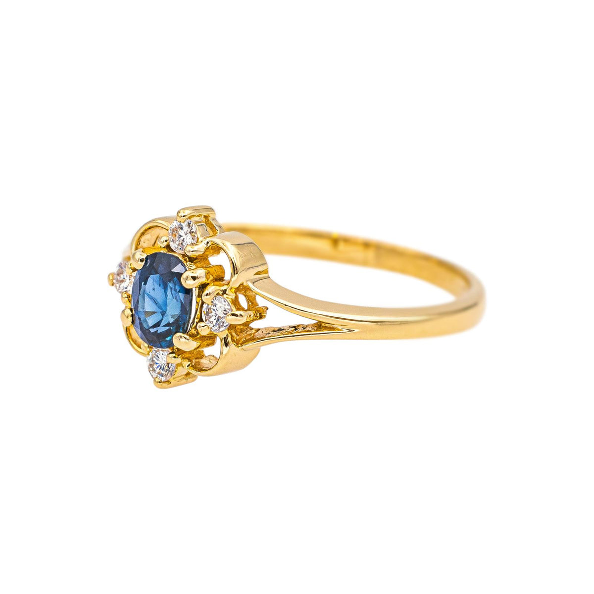Bague Or jaune Saphir