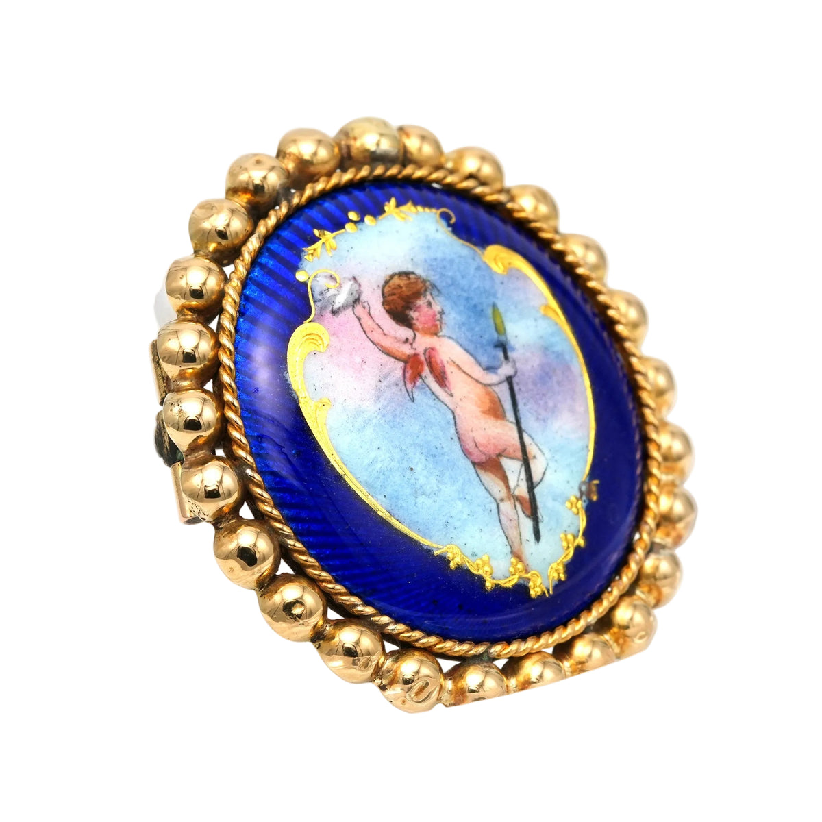 Broche Épingle en or jaune et émail