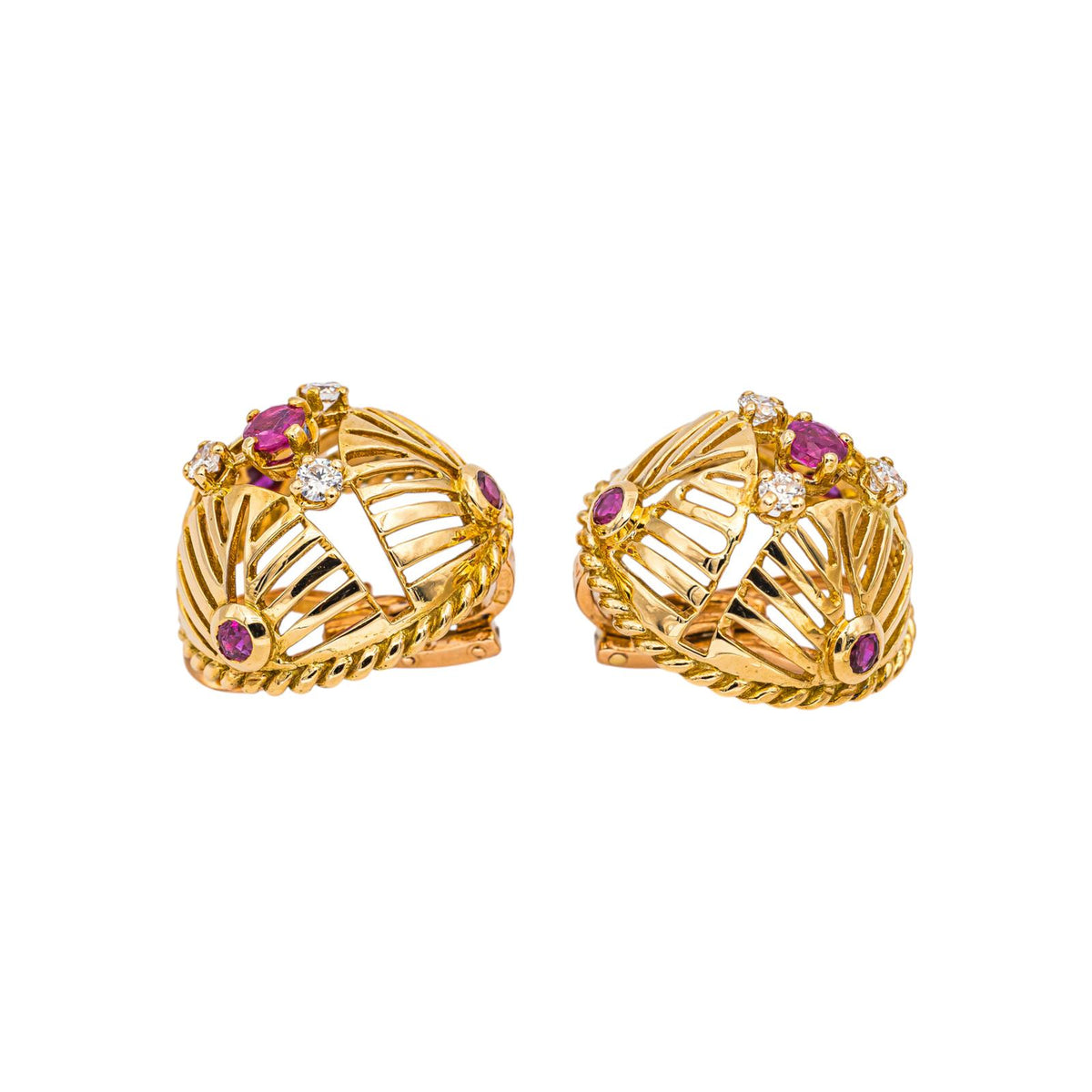 Gübelin Boucles d'oreilles Clips Or jaune Rubis