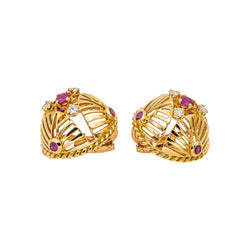 Gübelin Boucles d'oreilles Clips Or jaune Rubis