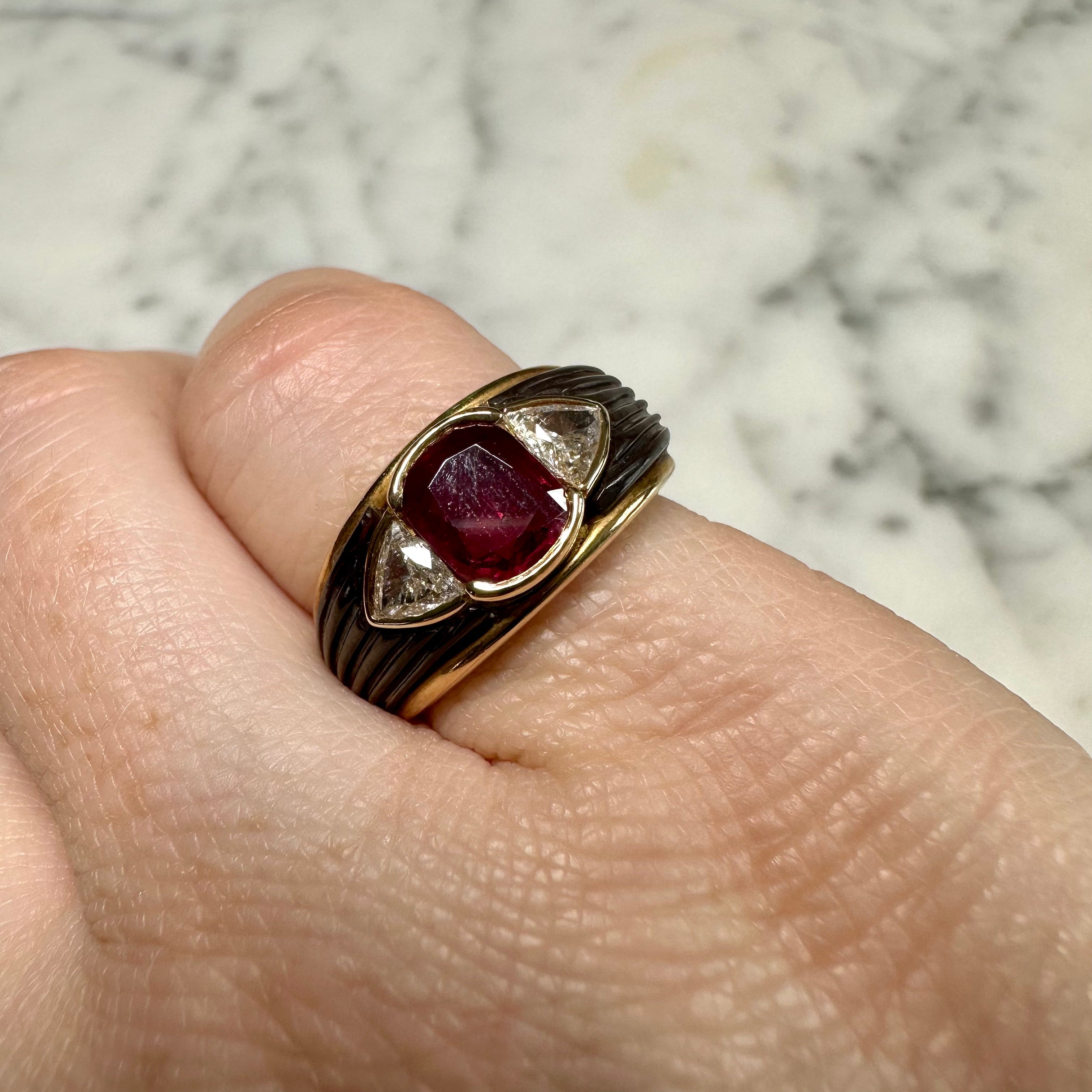 Bague rubis framboise