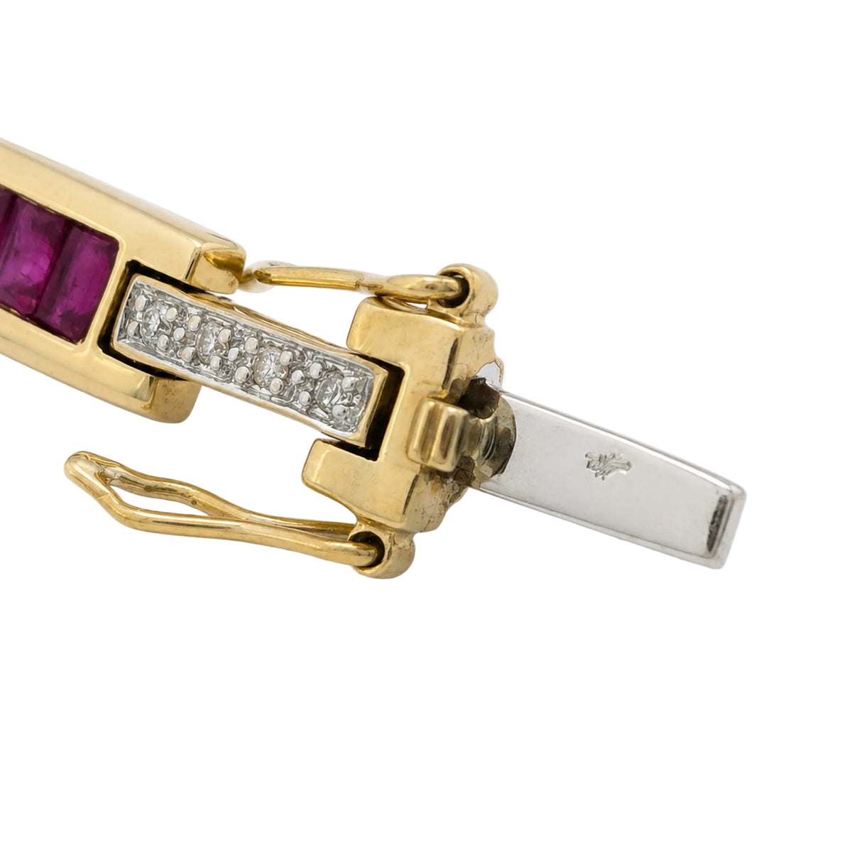 Bracelet Ligne en or jaune, rubis et diamants