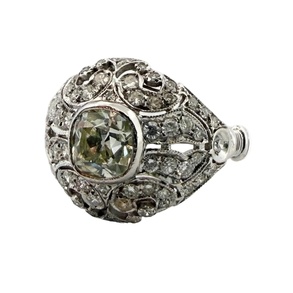 Bague Dôme en or blanc et diamants