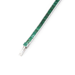 Bracelet Ligne CARTIER en or blanc et émeraudes