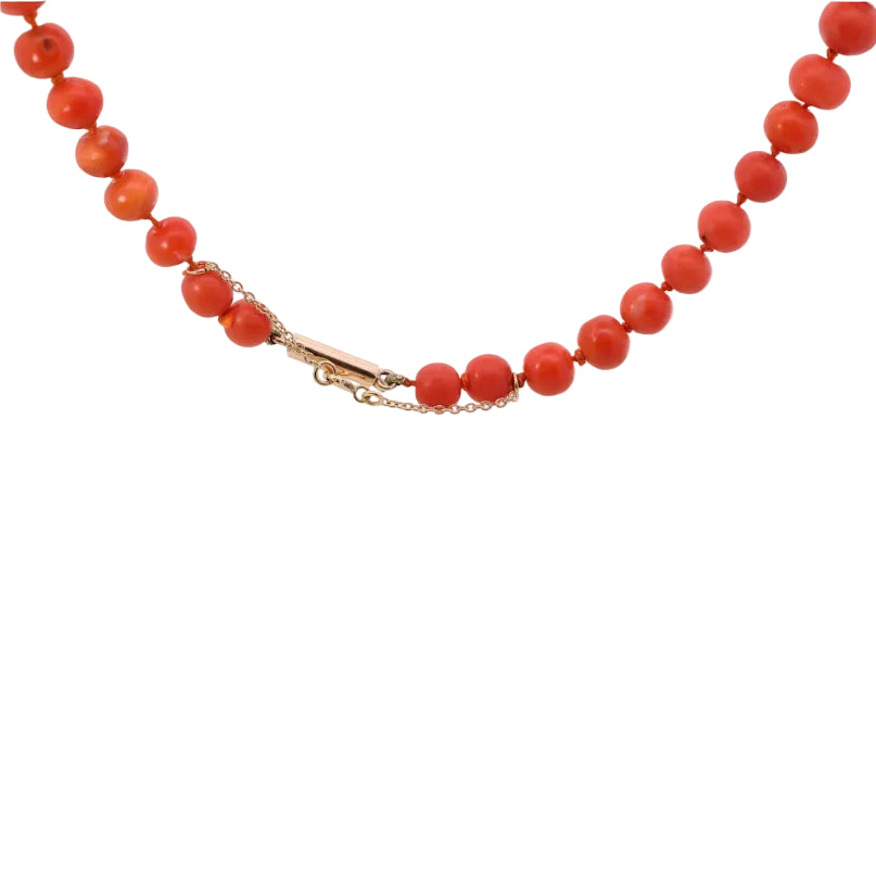 Collier Perles en or rose et corail