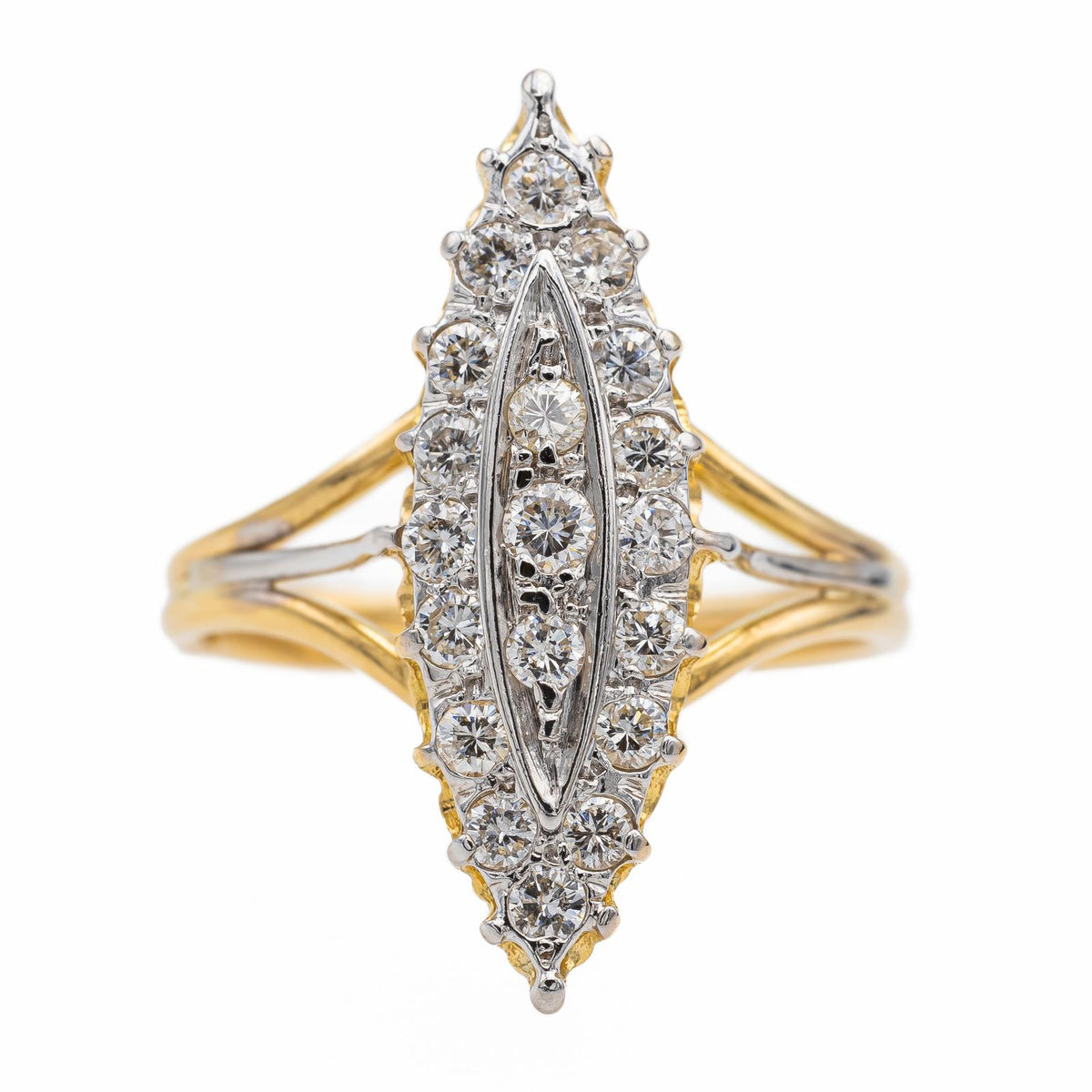 Bague Marquise Or jaune Diamant