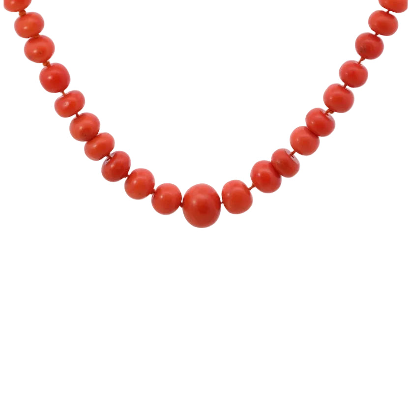 Collier Perles en or rose et corail
