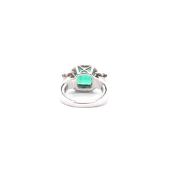 Bague vintage émeraude 1,54cts et diamants