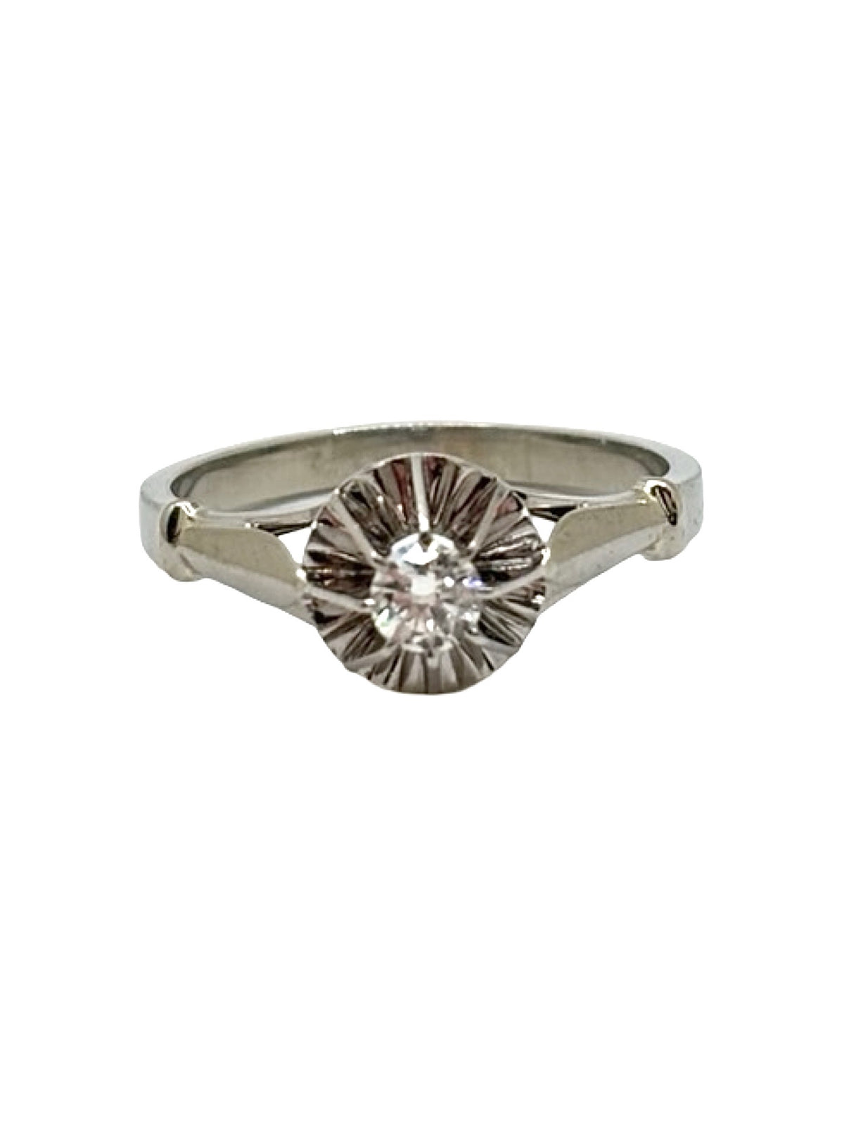 Bague Solitaire en Or blanc 18K et Platine 950
