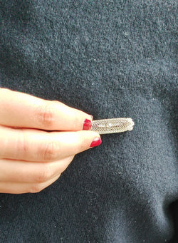 Broche Barrette Art Déco en or blanc et diamant