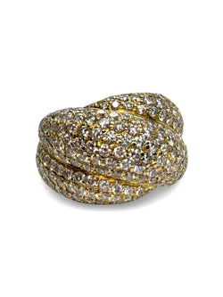 Bague Dôme en or jaune et diamants
