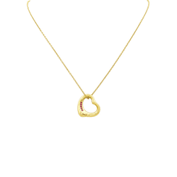 Collier Pendentif TIFFANY & CO X ELSA PERETTI "Open Heart" en or jaune et rubis