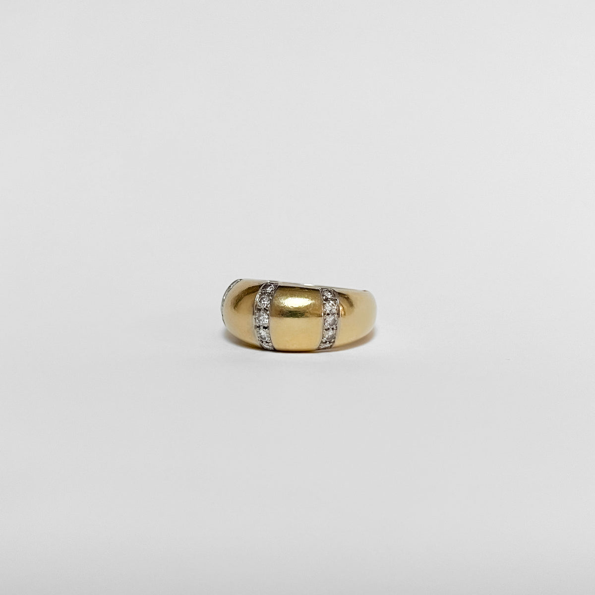 Bague Bandeau en or jaune et diamants