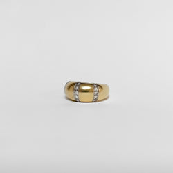 Bague Bandeau en or jaune et diamants
