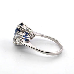 Bague Trilogie en or blanc, saphir et diamants