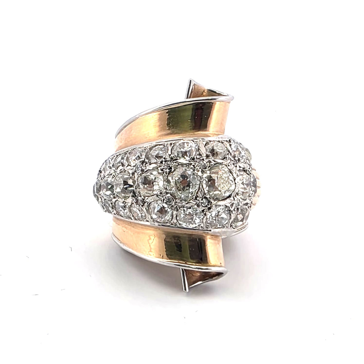 Bague en or jaune et diamants