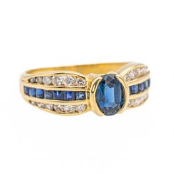 Bague Or jaune Saphir