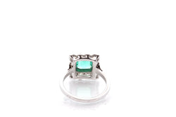Bague vintage émeraude et diamants