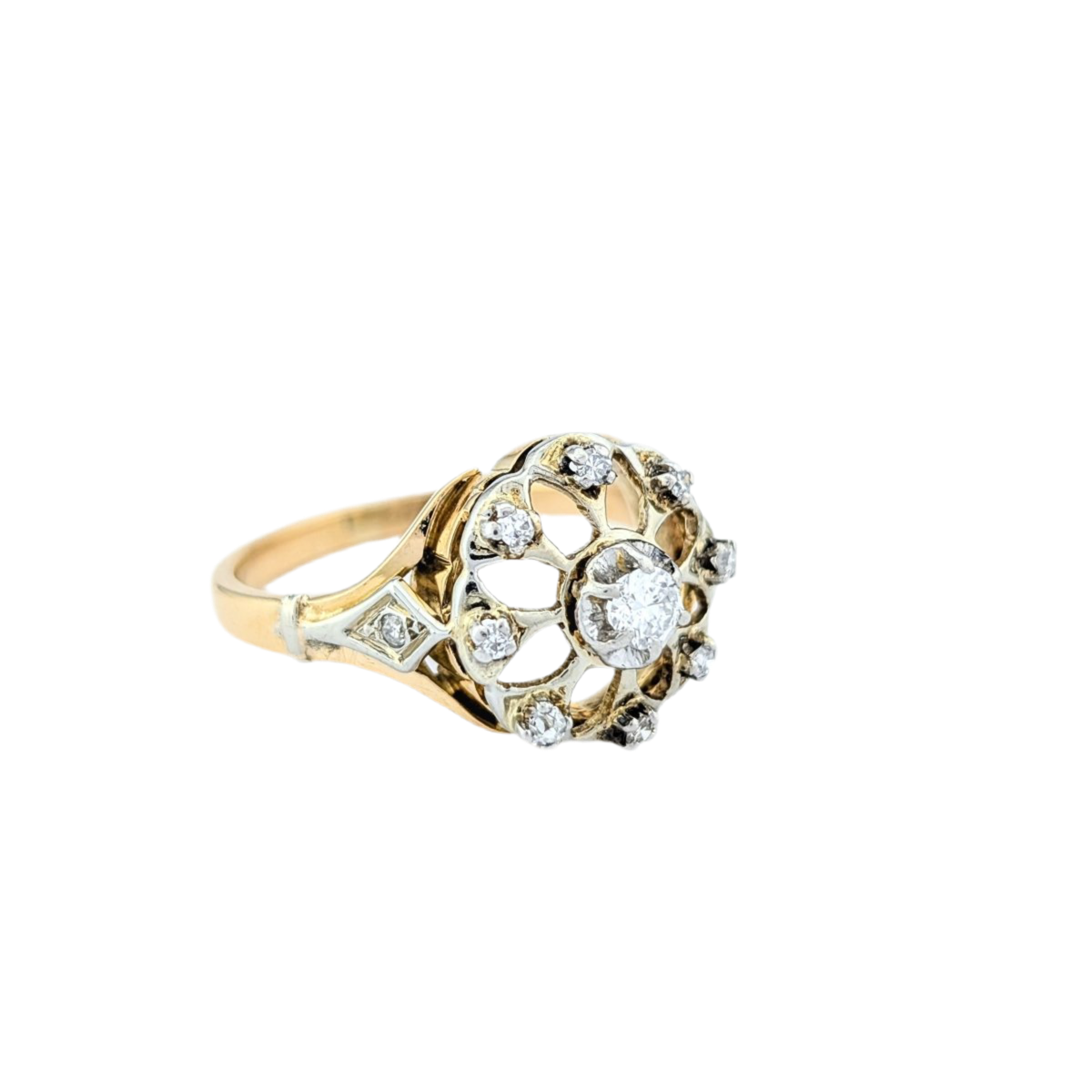 Bague Cocktail en or jaune et diamants