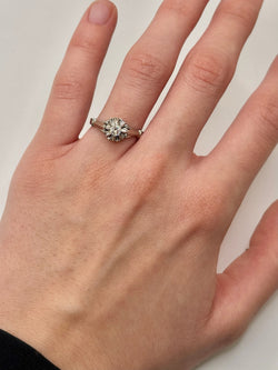 Bague Solitaire en Or blanc 18K et Platine 950