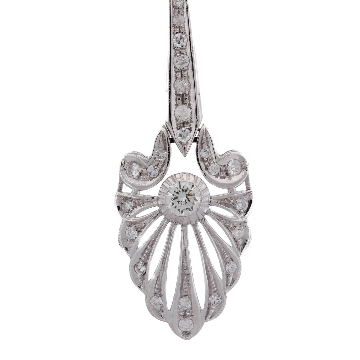 Boucles d'oreilles Pendantes en or blanc et diamants
