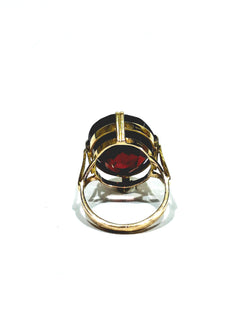 Bague Cocktail en or champagne et grenat