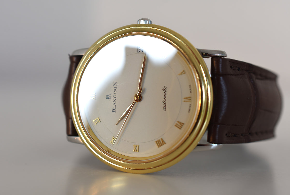 Montre BLANCPAIN Villeret Réf. 0095-1318, en acier et or jaune  Cal. 9513 Automatique, vers 1990.