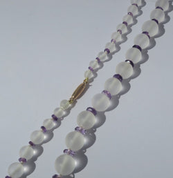 Collier Art Déco en cristal de roche et améthyste
