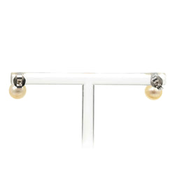 Boucles d'oreilles Puces en or blanc, perles et diamants