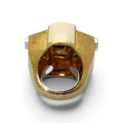 Bague Tank DAVID WEBB en or jaune, émail et diamants