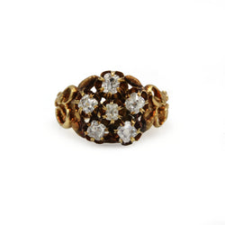 Bague Marguerite en or jaune et diamants