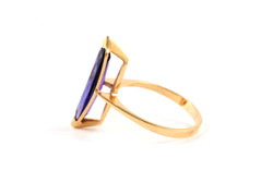 Bague Solitaire en or jaune et améthyste