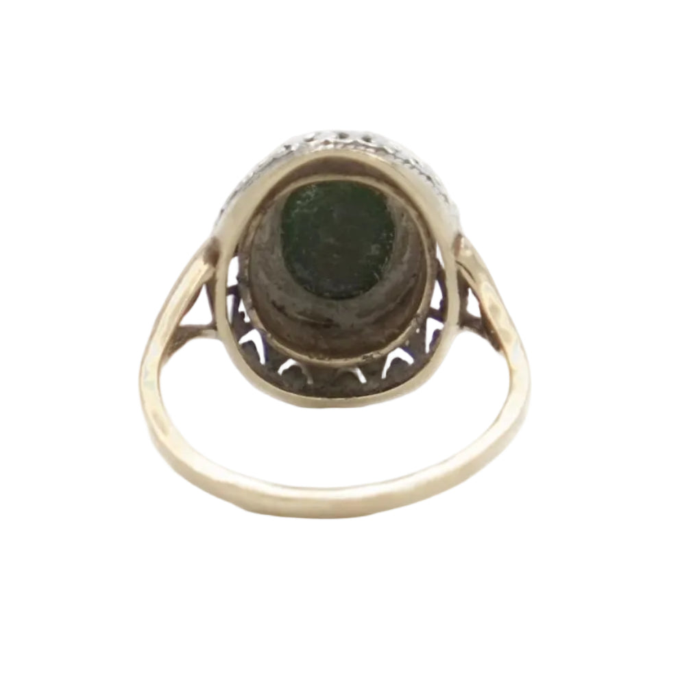 Bague en or blanc, or jaune et turquoise