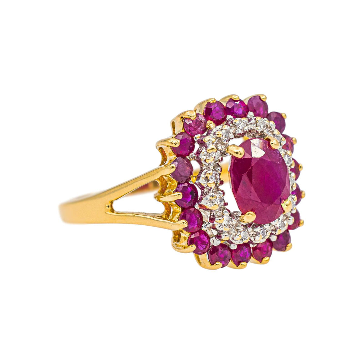 Bague  Pompadour  Or jaune  Rubis