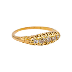 Bague Jarretière en or jaune et diamants