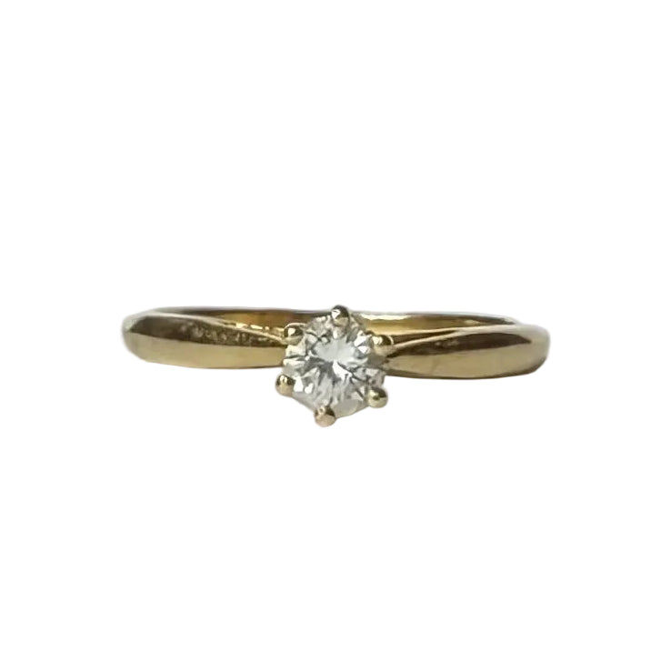 Bague Solitaire en or jaune et diamant