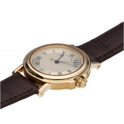 Montre BREGUET en or jaune et cuir