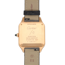 Montre CARTIER "Santos Dumont" GM en or rose et cuir