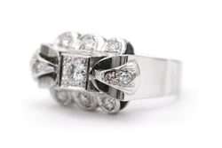 Bague Tank en or blanc et diamants