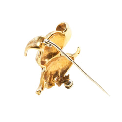 Broche Épingle en or blanc, or jaune, émail et saphirs