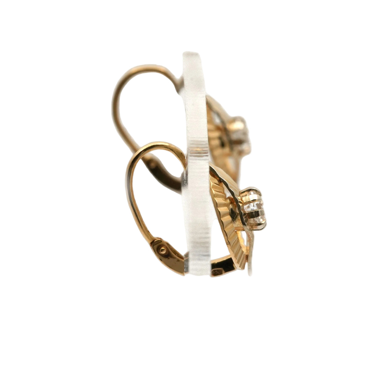 Boucles d'oreilles Dormeuses en or jaune et saphirs
