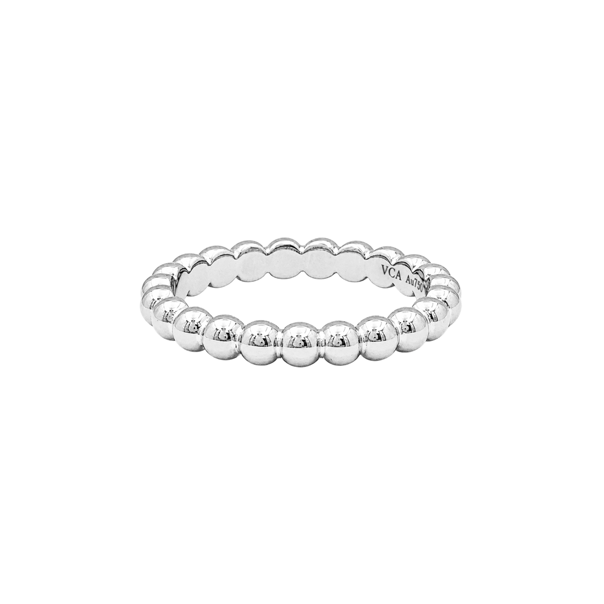 Bague Alliance VAN CLEEF & ARPELS Perlée MM en or blanc