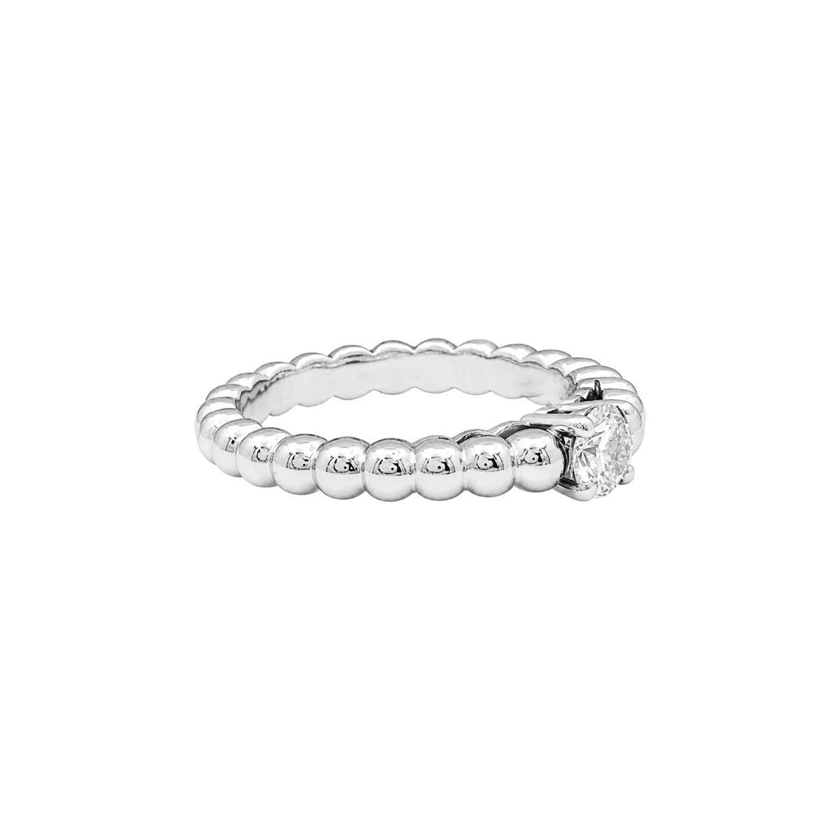 Bague Solitaire VAN CLEEF & ARPELS Solitaire Perlée en or blanc et diamant