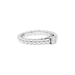 Bague Solitaire VAN CLEEF & ARPELS Solitaire Perlée en or blanc et diamant