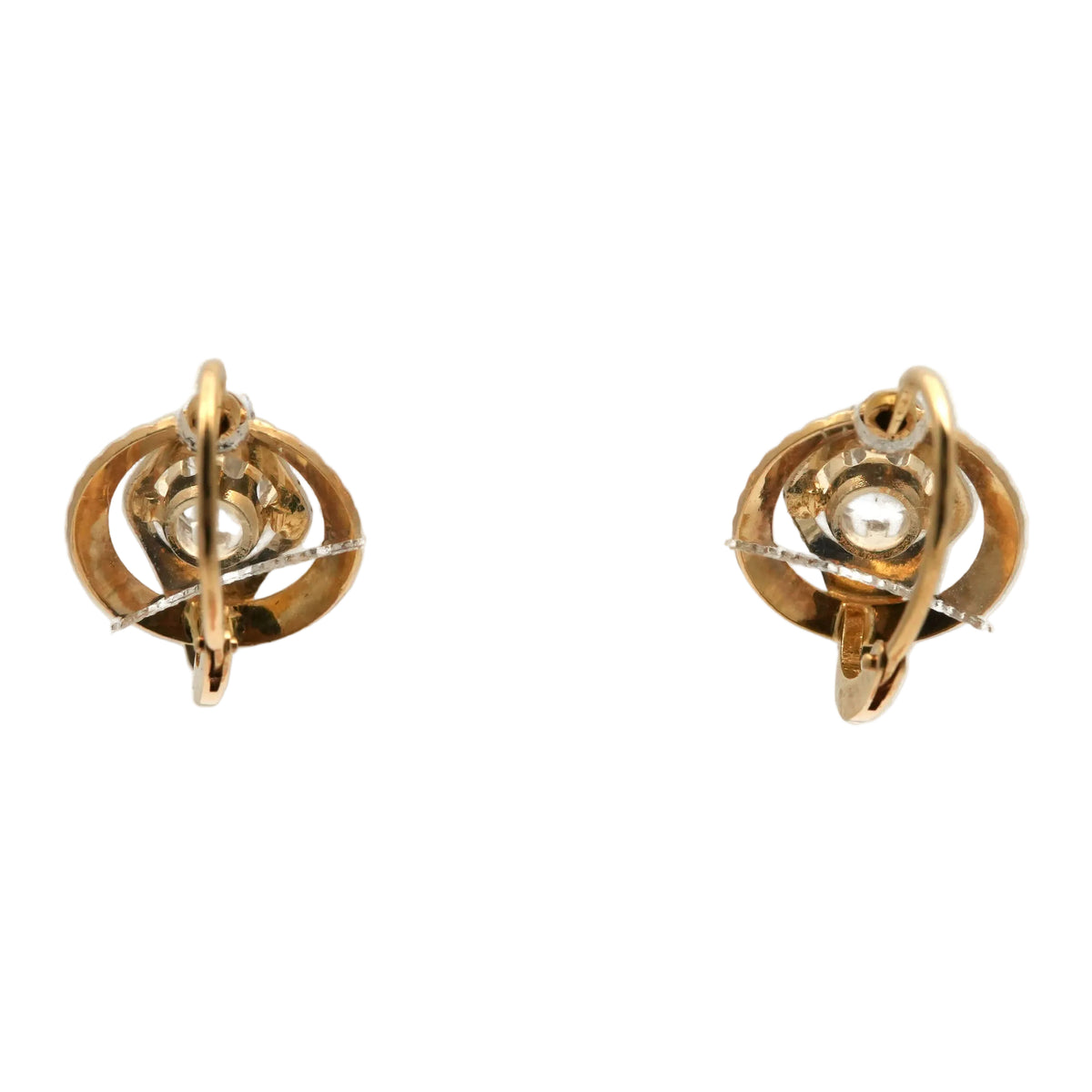 Boucles d'oreilles Dormeuses en or jaune et saphirs