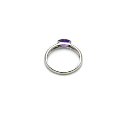 Bague Solitaire en or blanc et améthyste